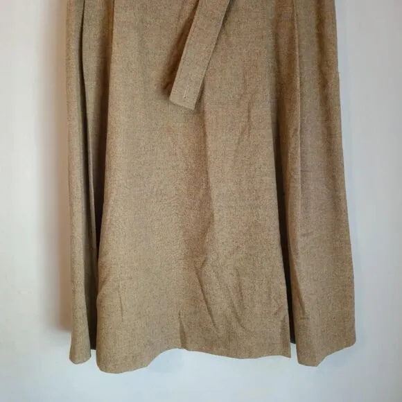 Zara Wool Blend Pleated Midi Skirt | Vintage Academia Old Money Aesthetic Large