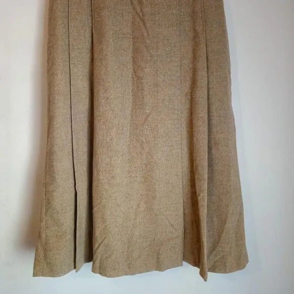 Zara Wool Blend Pleated Midi Skirt | Vintage Academia Old Money Aesthetic Large